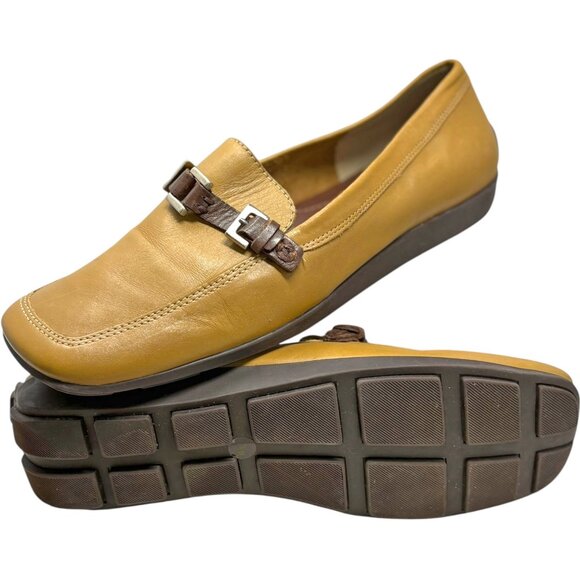 Enzo Angiolini Helene Tan Leather Horsebit Y2K Loafers - Picture 10 of 11